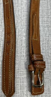 Chambers Top Grain Leather Belt Brown 38 Embroidered USA Western Vintage